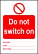  Size A6 Do not switch on 