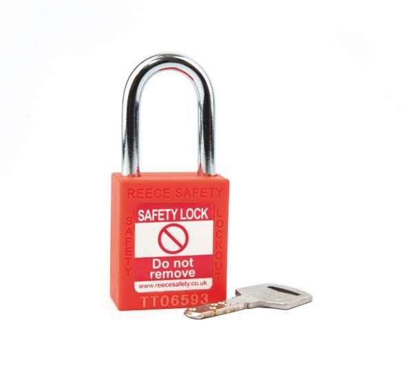 ORANGE Steel Shackle safety padlock keyed differently