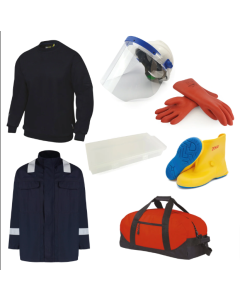 EV PPE Pack inc Gloves & Box Faceshield & Hard Hat Boots Jacket Trousers Polo Shirt & Holdall