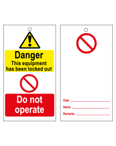 RLOT2 Disposable Lockout Tags - Reverse 'DO NOT' Symbol
