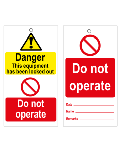 RLOT5 Disposable Lockout Tags - Reverse 'Do not Operate'