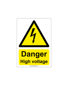"Yellow Danger, High Voltage" Safety Sign