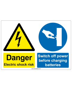 "Danger, Electric shock risk" Safety Sign