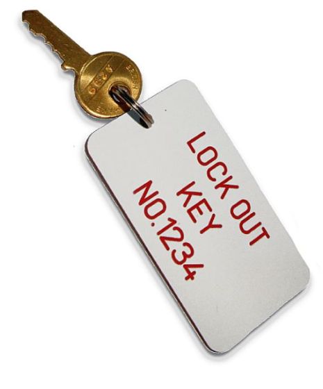 Tag 75x40mm plastic White/Red/White