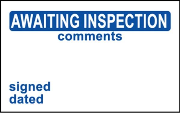 Elec Inspec Labels 25x40mm S/A vinyl Roll 250 Awaiting Insp