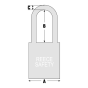 Brass 51mm body Safety Padlock_Long