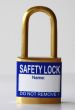 Blue padlock labels
