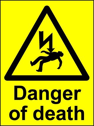 Danger of Death Magnetic (120mm x 90mm)