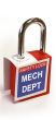 'Mech Dept' - Lockout Padlock Fold-Over Tag
