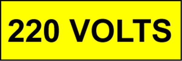 Voltage Labels (Pack 10) 20X60mm 220 Volts