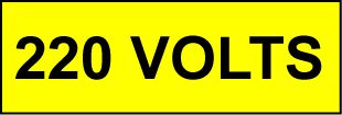Voltage Labels (Pack 10) 30X90mm 220 Volts