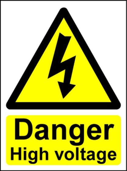  Hazard Warning Sign Danger High voltage 